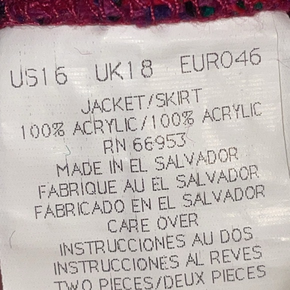 •LESLIE FAY•PINK TWEED JACKET & MATCHING SKIRT SIZE 8 (JACKET) 16 (SKIRT) EUC - Picture 14 of 16